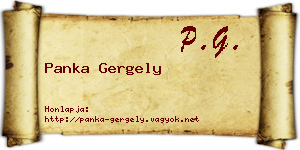 Panka Gergely névjegykártya